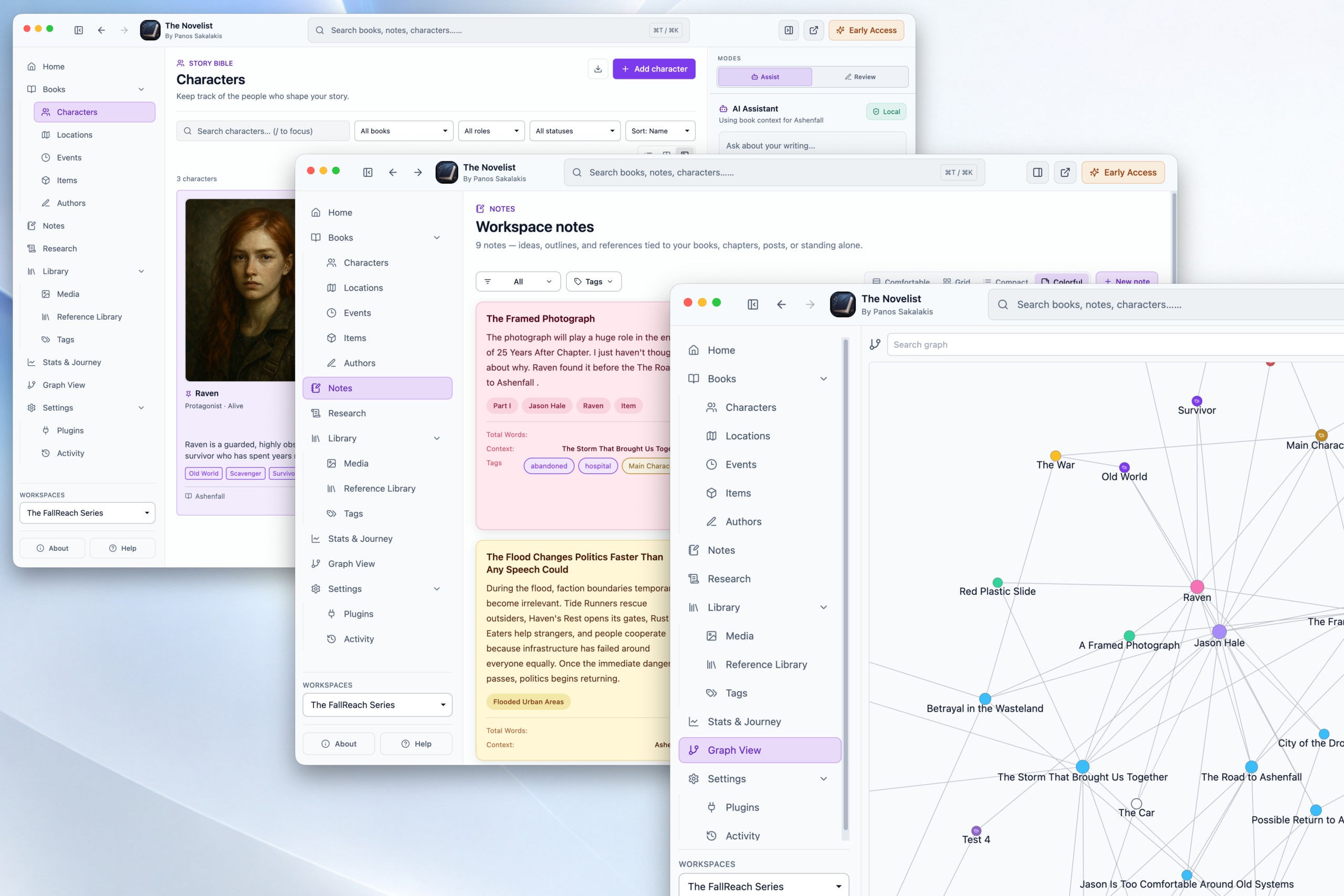 The Novelist - Worldbuilding and Book-Writing App