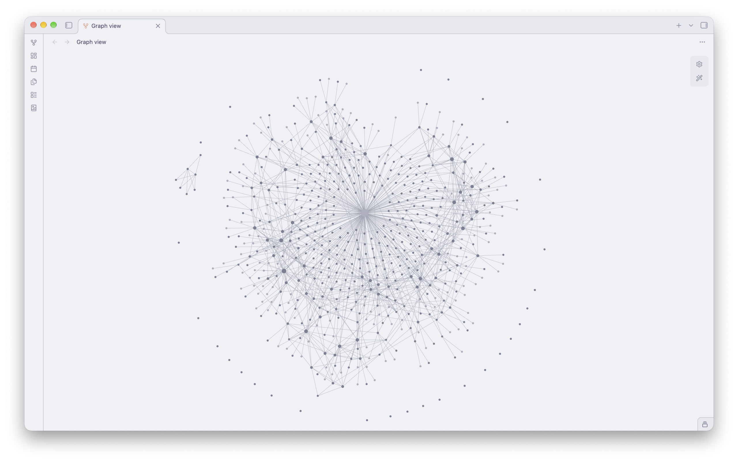 The Novelist in Obsidian's Graph View looks like a heart (light mode)